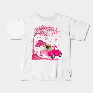 Valentine's Day Love Pickup Truck Tibetan Spaniel Kids T-Shirt